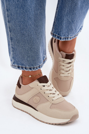Chaussures modèle baskets Féminin avec une plateforme Big Star TT274275 beige