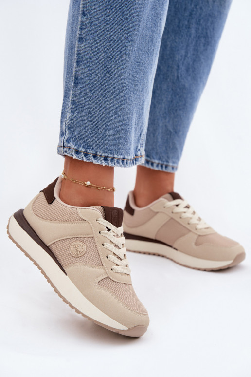 Chaussures modèle baskets Féminin avec une plateforme Big Star TT274275 beige