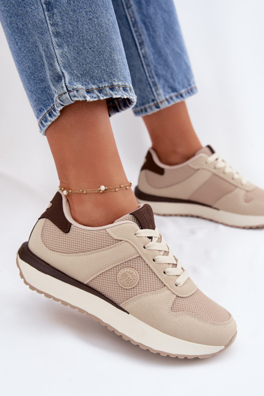 Sneakers model schoenen Dames met platform Big Star TT274275 beige