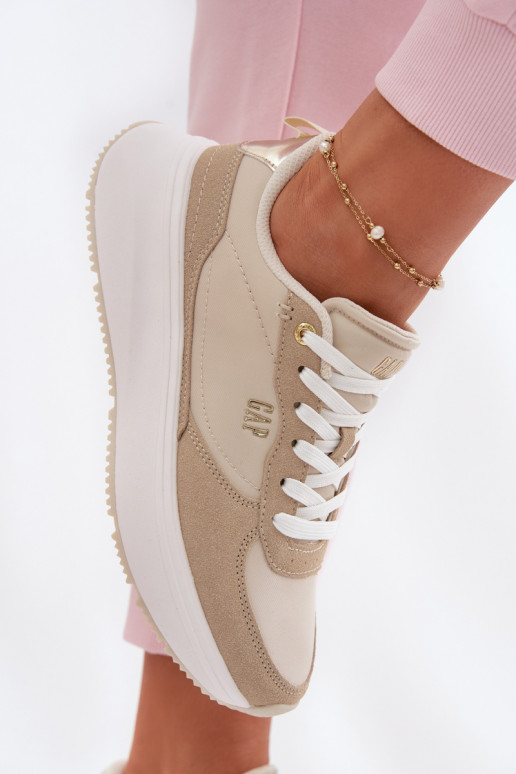 Chaussures modèle baskets Féminin avec une plateforme GAP PENELOPE GPDANS6155300049 beige