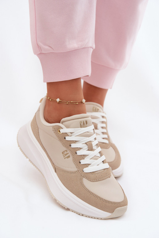 Sneakers model schoenen Dames met platform GAP PENELOPE GPIN6155300049 beige