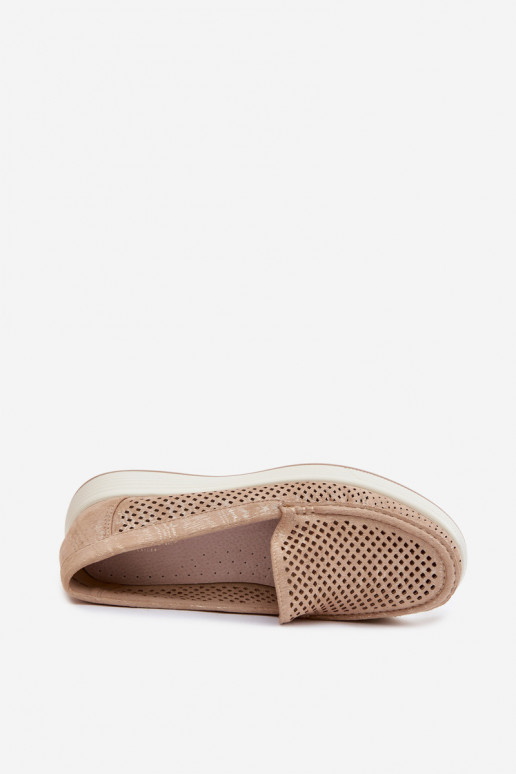 Damen Mokassins mit Lochmuster Sergio Leone MK097H goldfarben