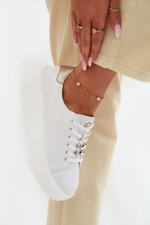 Leer Sneakers model schoenen Dames met platformPrzypinką Vinceza 39973 Initte kleur