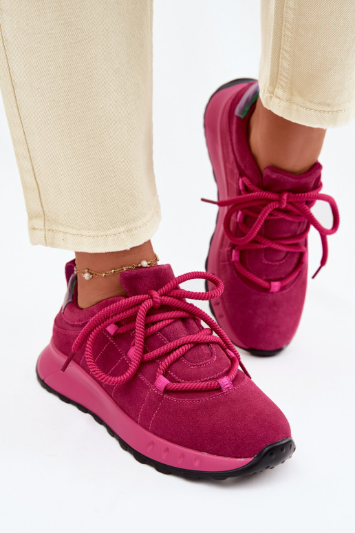 Dames suède sneakers Bemela roze kleur