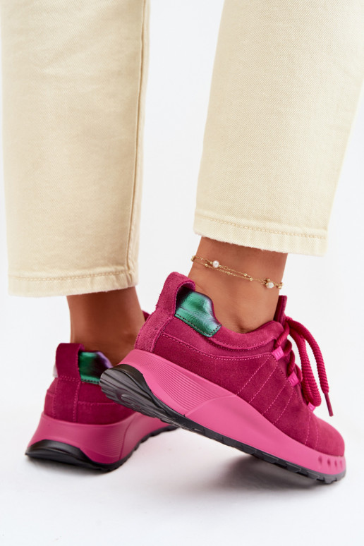 Dames suède sneakers Bemela roze kleur