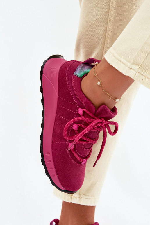 Dames suède sneakers Bemela roze kleur