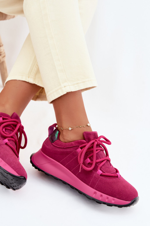Dames suède sneakers Bemela roze kleur