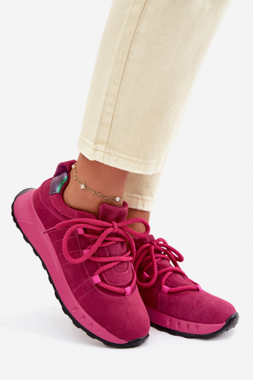 Dames suède sneakers Bemela roze kleur