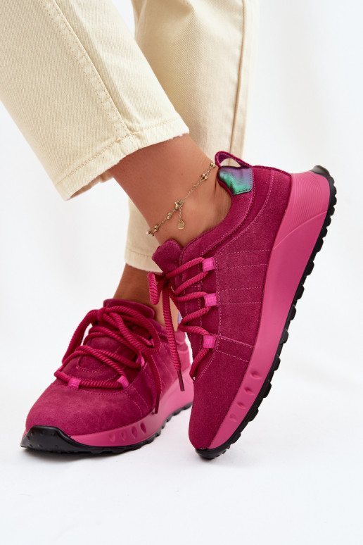 Dames suède sneakers Bemela roze kleur