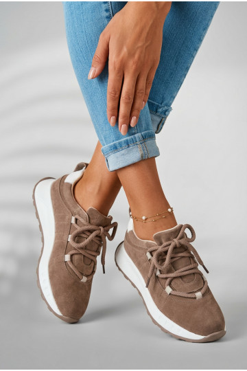 Baskets en daim pour femmes Bemela couleur marron