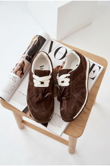 Baskets en daim pour femmes Vinceza 86427 chocolat