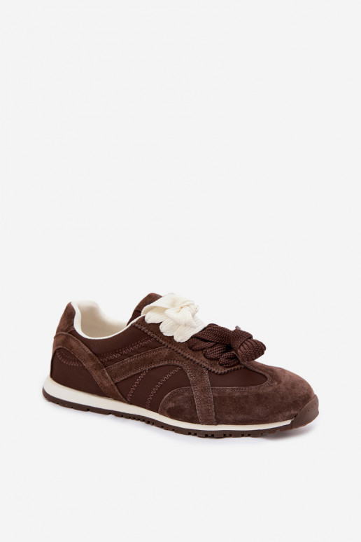 van suède Sneakers model schoenen Dames Vinceza 86427 CzekoladoIne