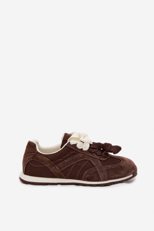 van suède Sneakers model schoenen Dames Vinceza 86427 CzekoladoIne