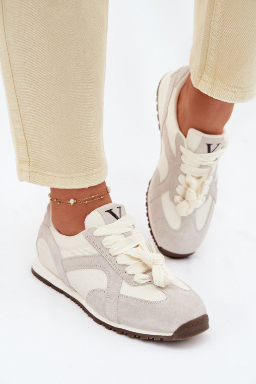 en daim Chaussures modèle baskets Féminin Vinceza 86427 couleur grise