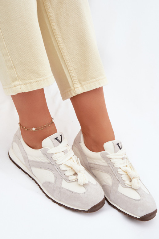 van suède Sneakers model schoenen Dames Vinceza 86427 grijs