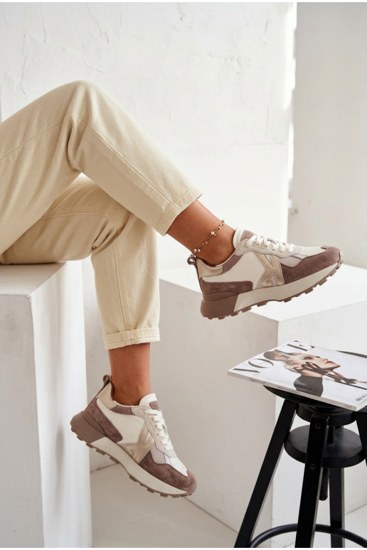 van suède Sneakers model schoenen Dames Kobbo 66954 beige