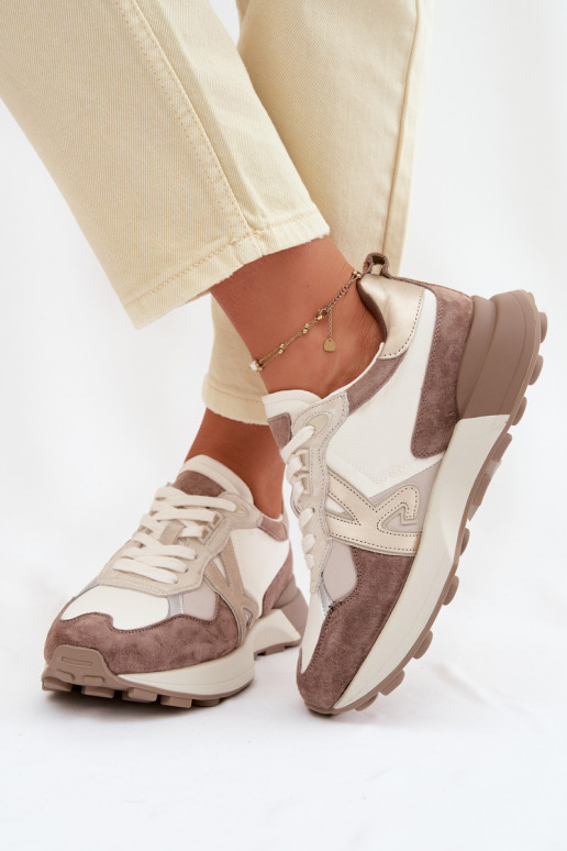 van suède Sneakers model schoenen Dames Kobbo 66954 beige