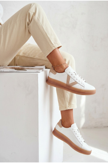 Sneakers Stilvollllschuhe FemininErmöglichtturalnej Skóry mit einer Plattform Vinceza 79597 Zueiße Farbe 2