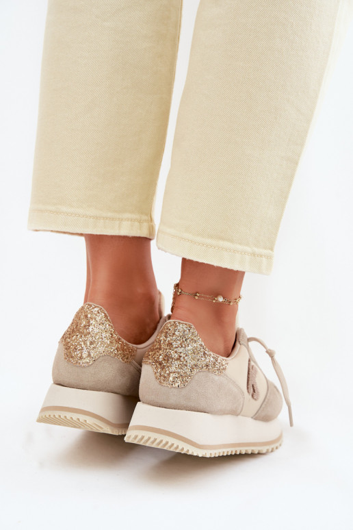 Haut aus INildleder Sneakers Stilvollllschuhe Feminin mit einer Plattform Kobbo 100103 Beige