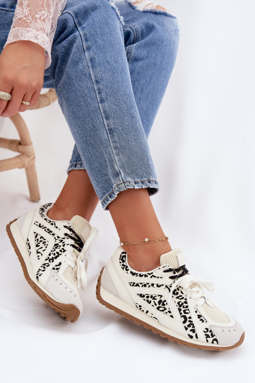 Leer van suède Sneakers model schoenen Dames Big Star TT274548 Initte kleur