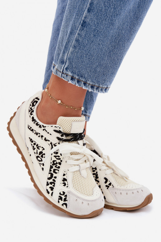 Haut aus INildleder Sneakers Stilvollllschuhe Feminin Big Star TT274548 Zueiße Farbe