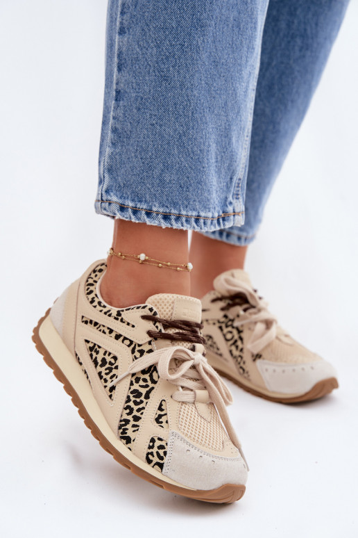 Peau en daim Chaussures modèle baskets Féminin Big Star TT274549 beige