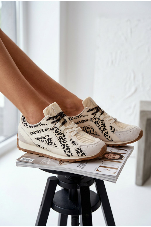 Leer van suède Sneakers model schoenen Dames Big Star TT274549 beige