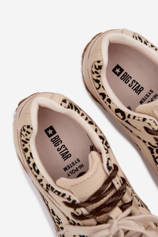 Leer van suède Sneakers model schoenen Dames Big Star TT274549 beige