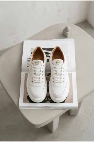 Leer Sneakers model schoenen Dames met platform Vinceza 39976 Initte kleur 2