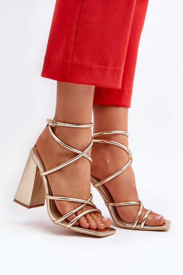 Elegante hoge hak sandalen goudkleurig Josette 2