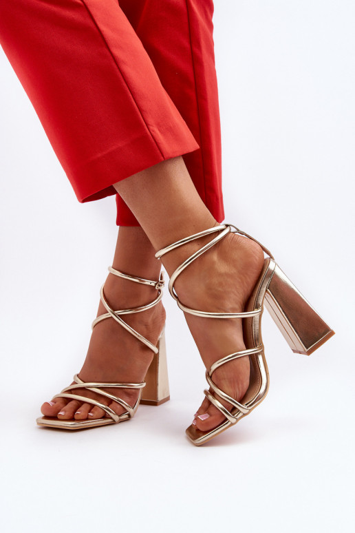 In de mode Sandalen met hoge hak gouden kleur Josette