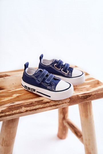 Puéril  chaussures décontractées avec attaches adhésives BIG STAR KK374081 bleu foncé