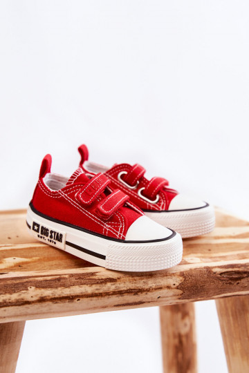 Baskets loisirs enfants avec fermetures velcro BIG STAR KK374082 couleur rouge