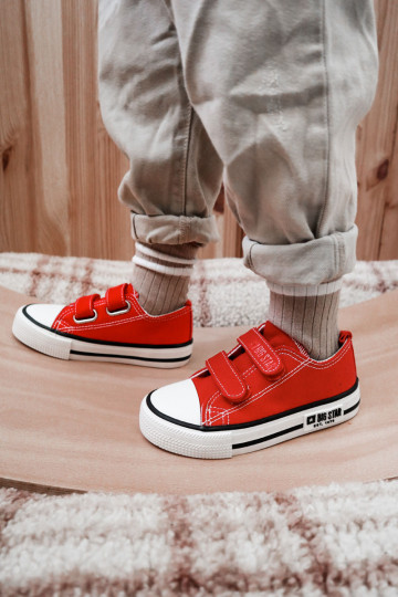 Baskets loisirs enfants avec fermetures velcro BIG STAR KK374082 couleur rouge 2