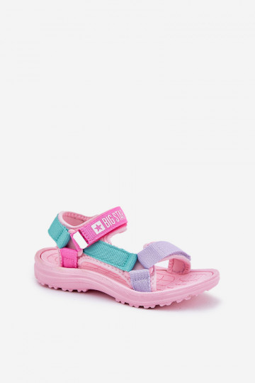 Sandalen Kindisch mit Klebeverschlüssen Big Star RR374519 pinke Farbe