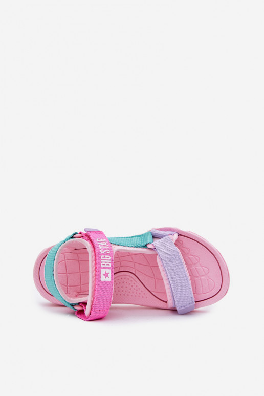 Sandalen Kindisch mit Klebeverschlüssen Big Star RR374519 pinke Farbe