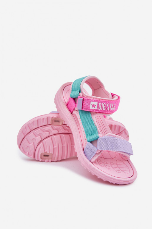 Sandalen Kindisch mit Klebeverschlüssen Big Star RR374519 pinke Farbe