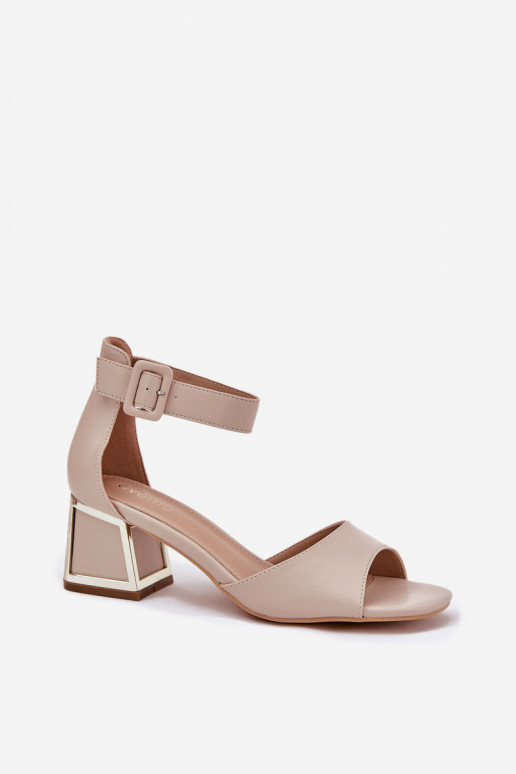 Sandales à talons hauts pour femme beige Zennia