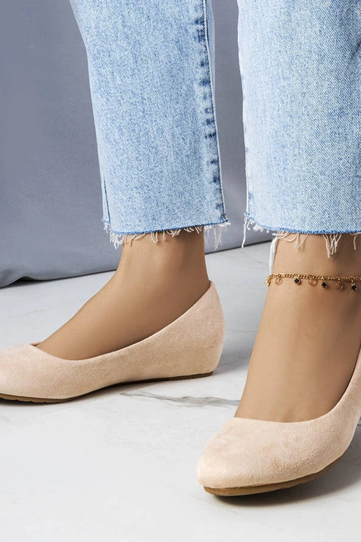 Ballerines sable avec petit talon Sylvia