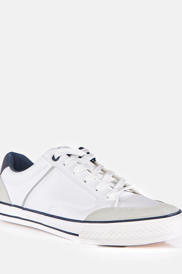 Baskets blanches pour hommes avec des inserts bleu marine William