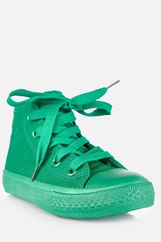 Groene kinder sneakers boven de enkel...