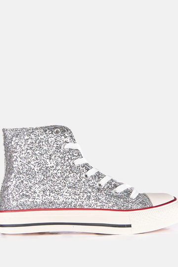 Silberne glänzende Damen-Sneaker Klaudi 2
