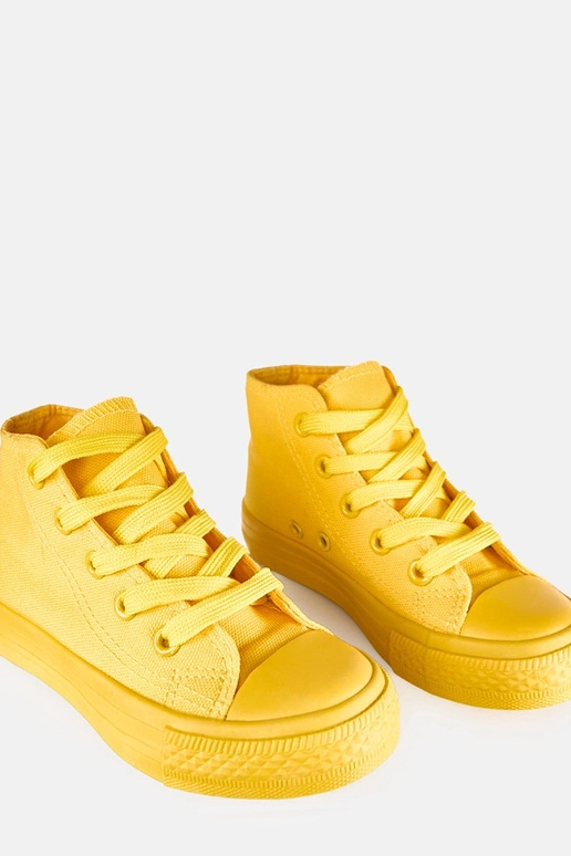 Gele hoge kindersportschoenen Laly