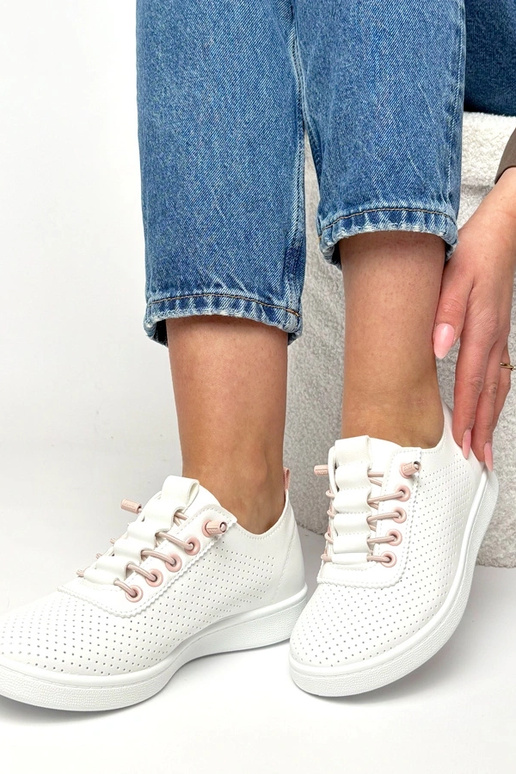 Weiße einlegbare perforierte Sneaker...