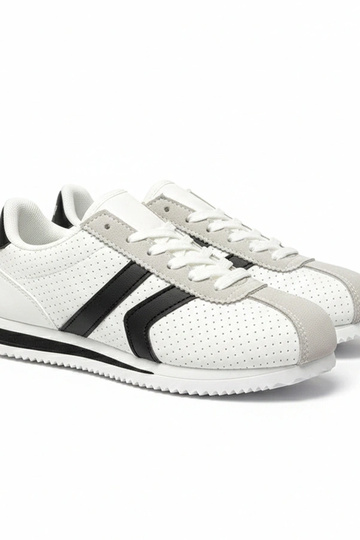 Witte-zwart sportieve sportschoenen Camille