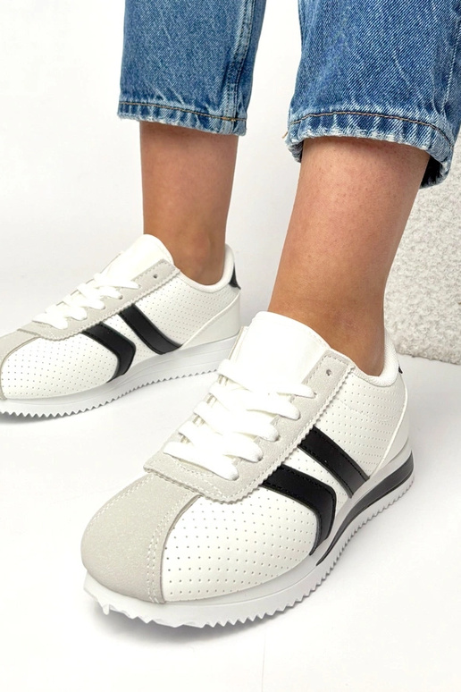 Witte-zwart sportieve sportschoenen...