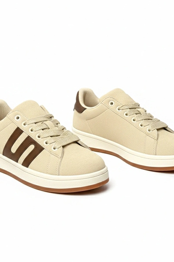 Zandkleurige casual sportschoenen Delphine