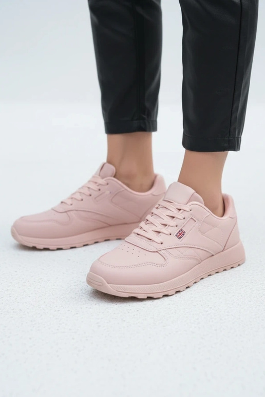 Roze casual sportschoenen met plateau...