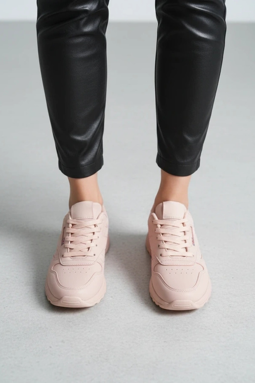 Roze casual sportschoenen met plateau...