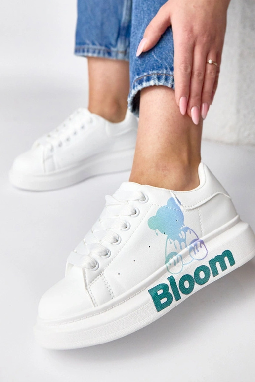 Baskets à plateforme blanches avec...